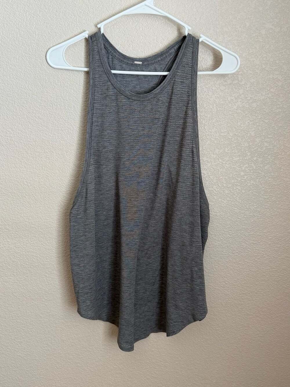 Lululemon Train to Be Tank Top Grey Textured Athletic Sleeveless Top